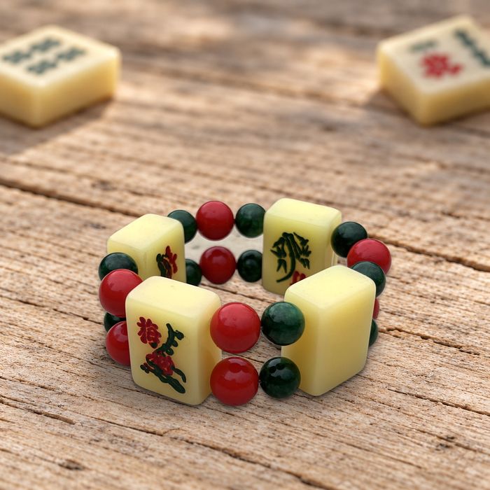 Bracelet Les Fleurs vu de l'autre côté, avec la tuile du prunier