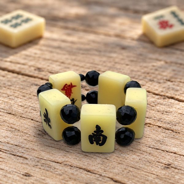Bracelet Le Sud, tuiles de mahjong anciennes