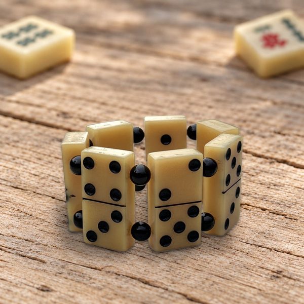 Bracelet Dominos, tuiles de mahjong anciennes
